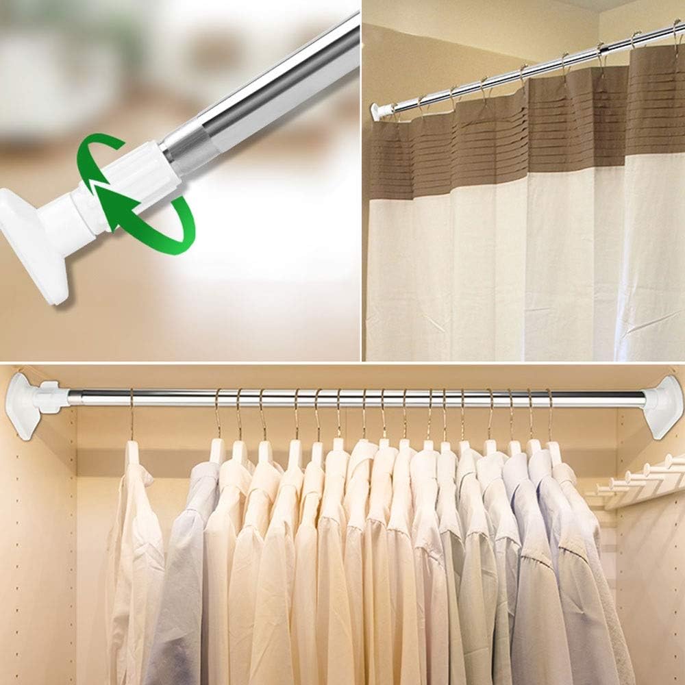 Extendable Telescopic Rods Shower Curtain Poles Clothes Wardrobe Organizer Rack